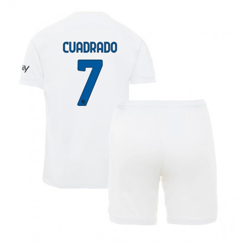 Dres Inter Milan Juan Cuadrado #7 Gostujuci za djecu 2023-24 Kratak Rukav (+ kratke hlače)